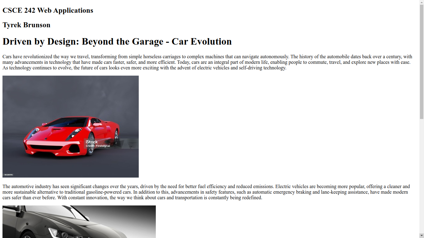 Screenshot of Assignment 1