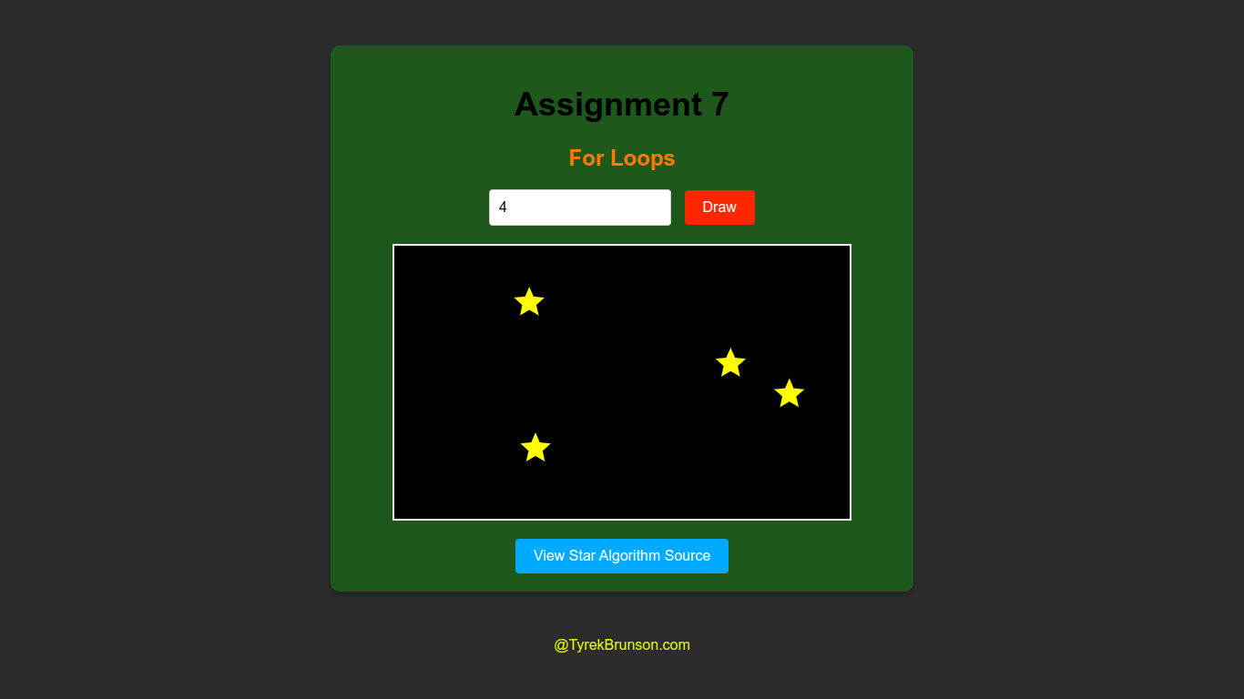 Screenshot of Assignment 7