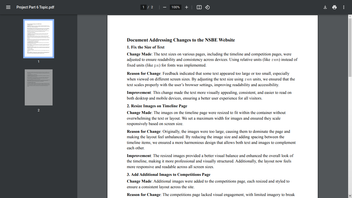 Screenshot of Project Part 5